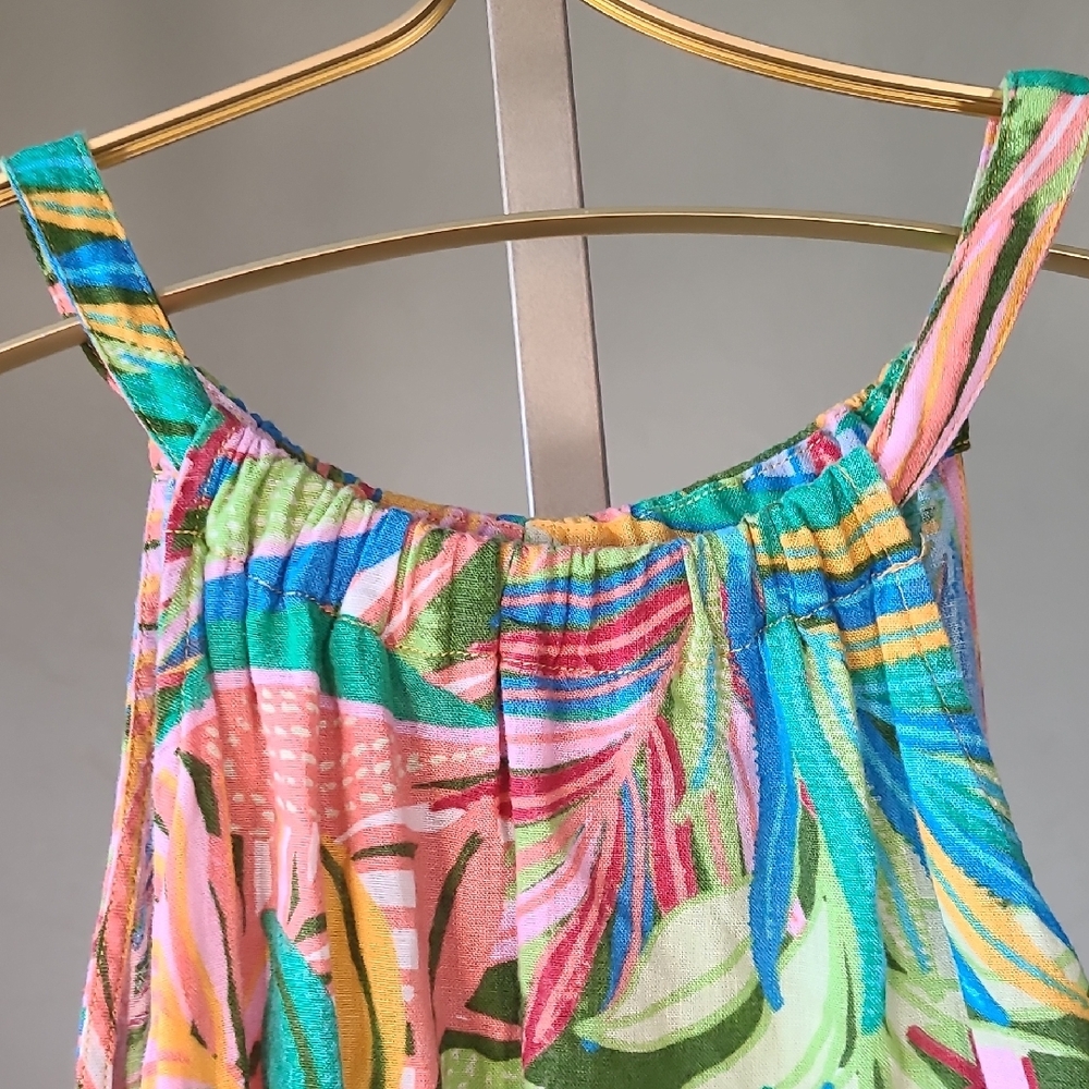 C&C California Vibrant Multicolor Mini Dress Sleeveless Coverup Linen Blend - Picture 5 of 11